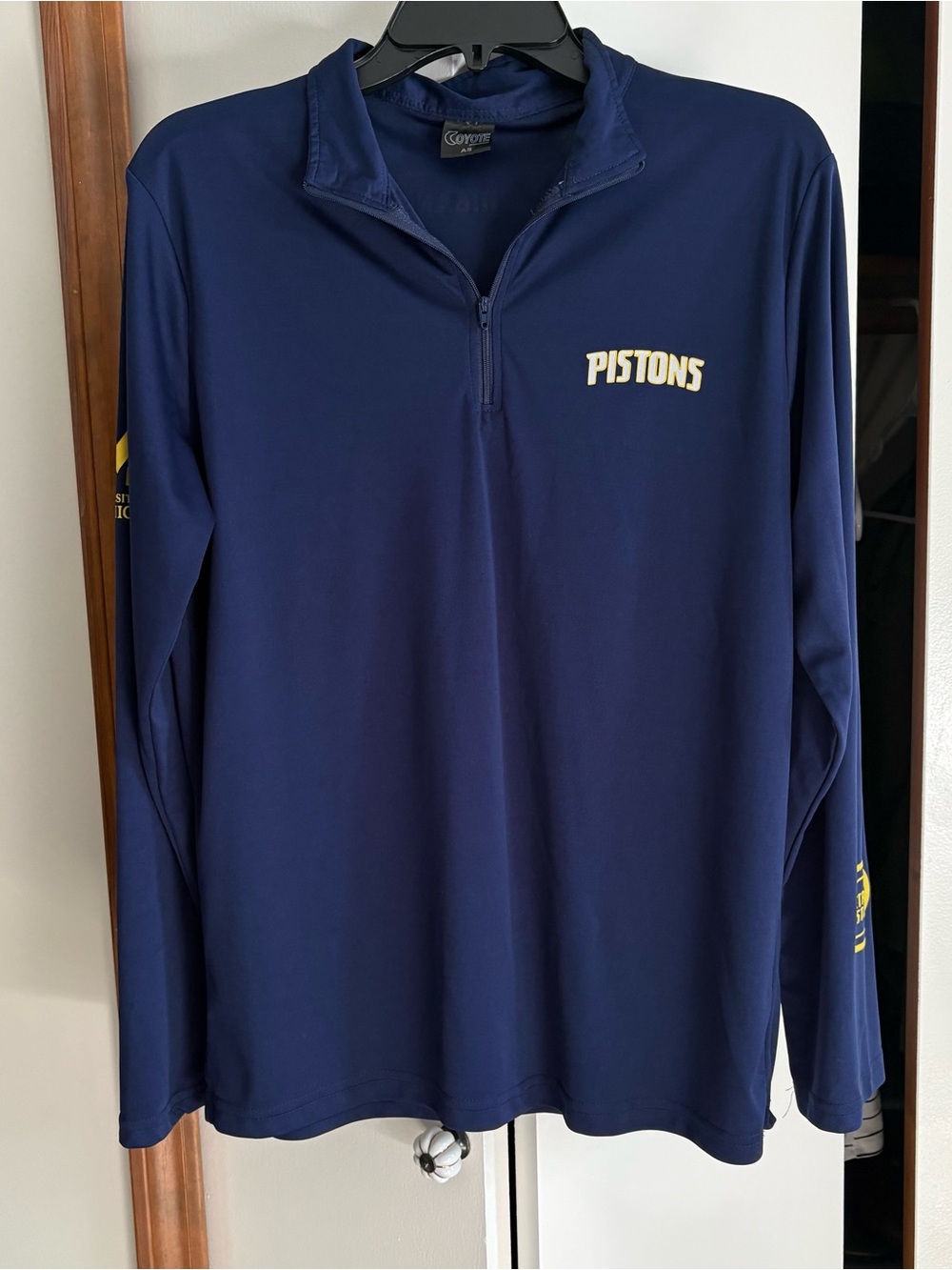 Detroit Pistons and University of Michigan long sleeve quarter zip small